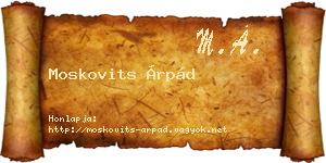 Moskovits Árpád névjegykártya