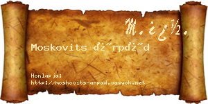 Moskovits Árpád névjegykártya