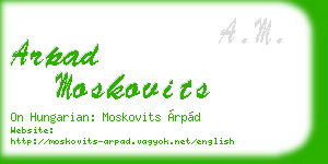 arpad moskovits business card