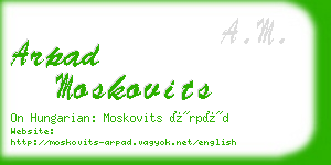 arpad moskovits business card